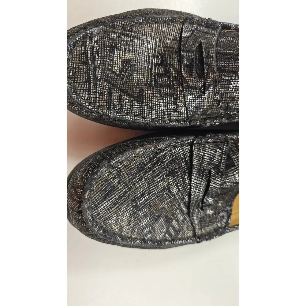 Vaneli Penny Loafer Shoe 9 M Black Metallic Aztec Slip On teacher career casual#